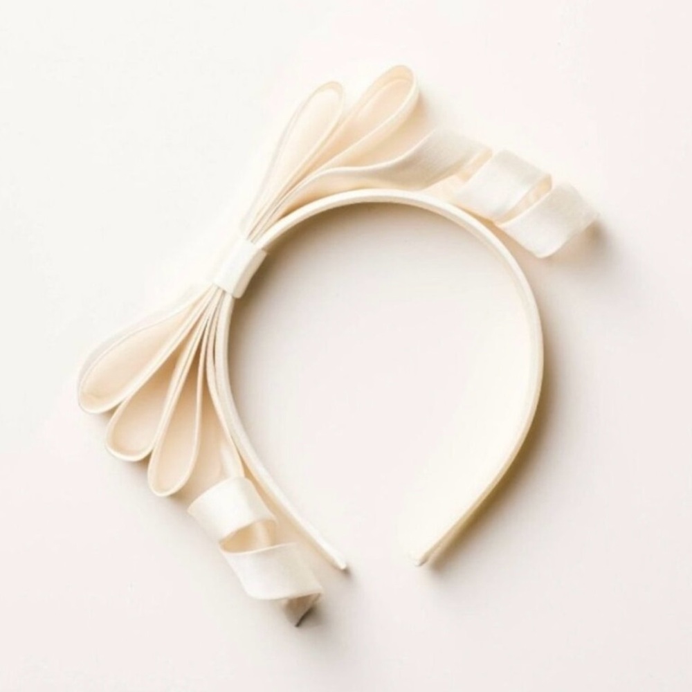 kate spade new york x Target Ribbon Bow Headband White Cream LIMITED EDITION NWT